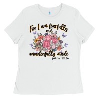 White for i am fearfully and wonderfully made Ladies Tee - MaliasSmallBusiness