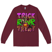 Burgundy Trick Rawr Treat Long Sleeve Tee - texasbilliewilder