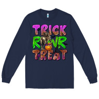 Navy Trick Rawr Treat Long Sleeve Tee - texasbilliewilder