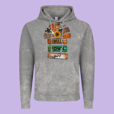 Small Town Girl Western Windmill Wooden Boards Vintage Hoodie Designed By Jasminsmagicworld