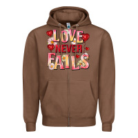 Chestnut Love never fails Zipper Hoodie - FaDigitalArtStudio