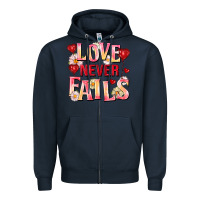 Navy Love never fails Zipper Hoodie - FaDigitalArtStudio