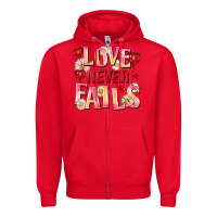 Red Love never fails Zipper Hoodie - FaDigitalArtStudio