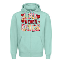 Seafoam Love never fails Zipper Hoodie - FaDigitalArtStudio