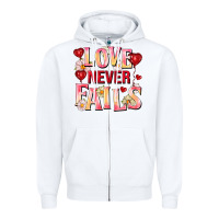 White Love never fails Zipper Hoodie - FaDigitalArtStudio