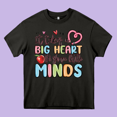 It Takes A Big Heart For Shape Little Minds Heavy Core Tee Designed By Maliassmallbusiness