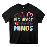 Black it takes a big heart for shape little minds Heavy Core Tee - MaliasSmallBusiness