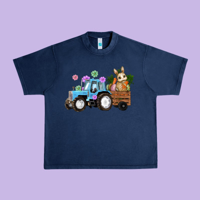 Easter Tracktor Bunny Carrot Flowers  Egg Urban Heavy Tee Designed By Ranaportraitstore