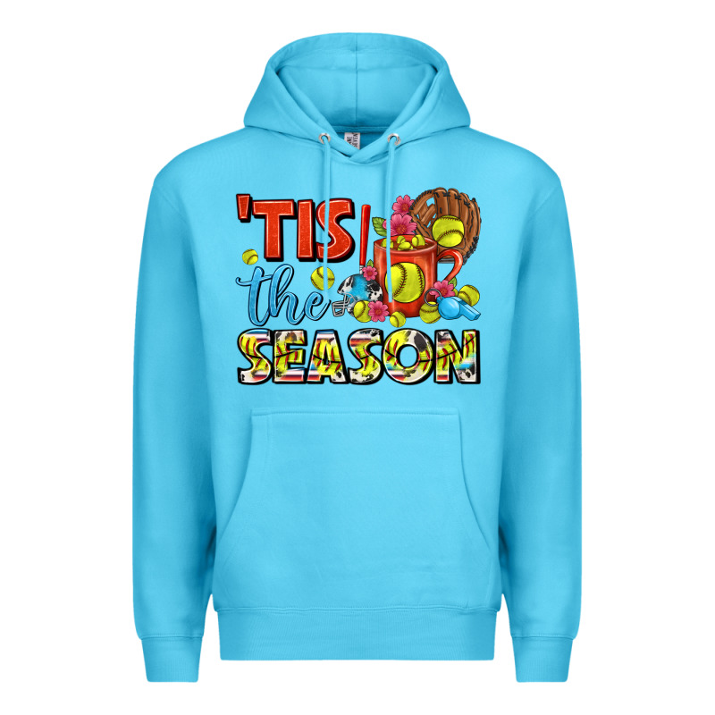Tis The Season  Softball Coffee Mug Premium Hoodie by FaDigitalArtStudio | Teevron