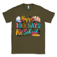 Army Green happy 100 days of school Classic Tee - Artiststas