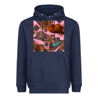 Navy western cowboy hat seamless pattern Heavyweight Hoodie - BundleAndBundleShop