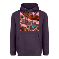 Plum western cowboy hat seamless pattern Heavyweight Hoodie - BundleAndBundleShop