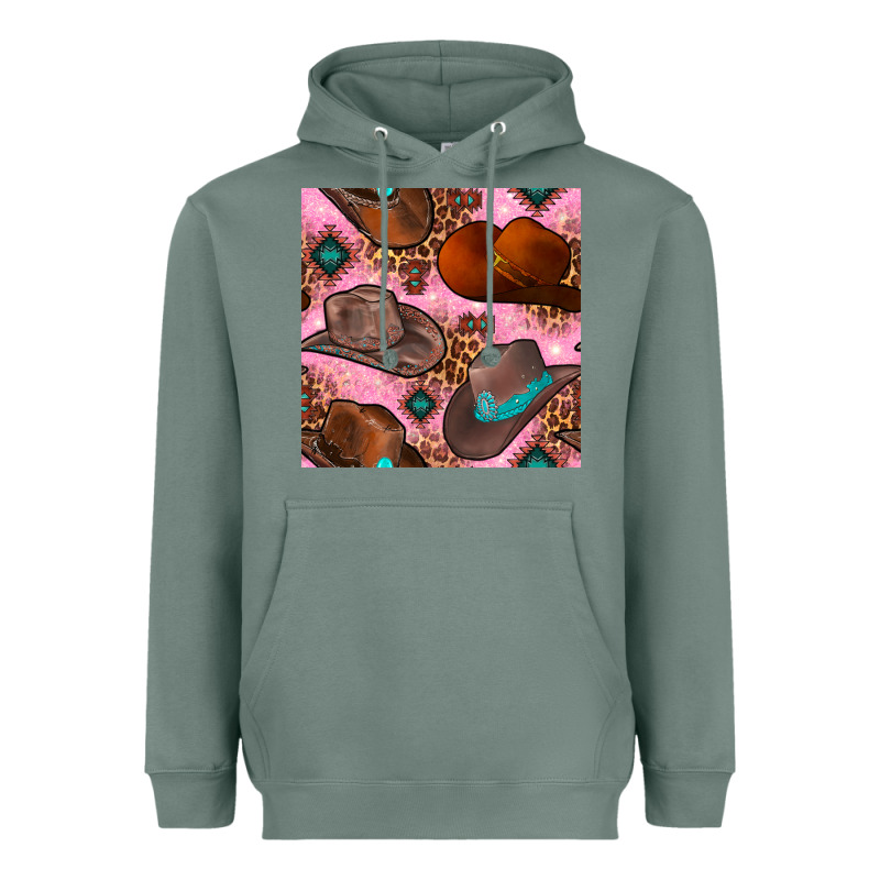 Western Cowboy Hat Seamless Pattern Heavyweight Hoodie by BundleAndBundleShop | Teevron