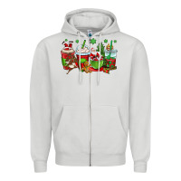 Dove Grey christmas santa claus coffee cups Zipper Hoodie - OliviaCreatesArt
