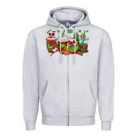 Heather Grey christmas santa claus coffee cups Zipper Hoodie - OliviaCreatesArt