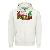 Oatmeal Heather christmas santa claus coffee cups Zipper Hoodie - OliviaCreatesArt