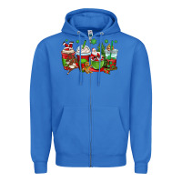 True Royal christmas santa claus coffee cups Zipper Hoodie - OliviaCreatesArt