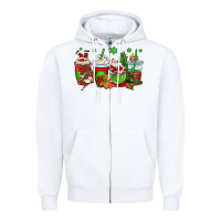 White christmas santa claus coffee cups Zipper Hoodie - OliviaCreatesArt