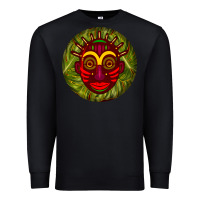 Black african masks round earrings 4 Premium Sweatshirt - BundleAndBundleShop