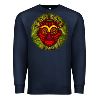 Navy african masks round earrings 4 Premium Sweatshirt - BundleAndBundleShop