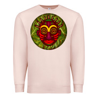 Pale Pink african masks round earrings 4 Premium Sweatshirt - BundleAndBundleShop