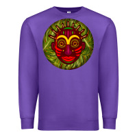Purple african masks round earrings 4 Premium Sweatshirt - BundleAndBundleShop