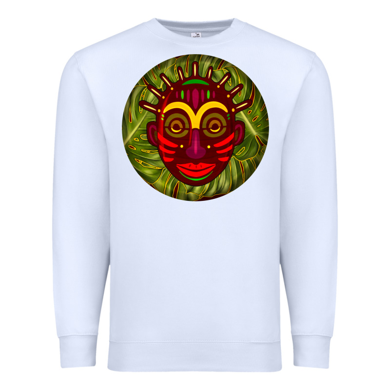 African Masks Round Earrings 4 Premium Sweatshirt by BundleAndBundleShop | Teevron