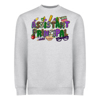 Heather Grey assistant principal mardi gras Heavyweight Sweatshirt - CowGirlArtShop
