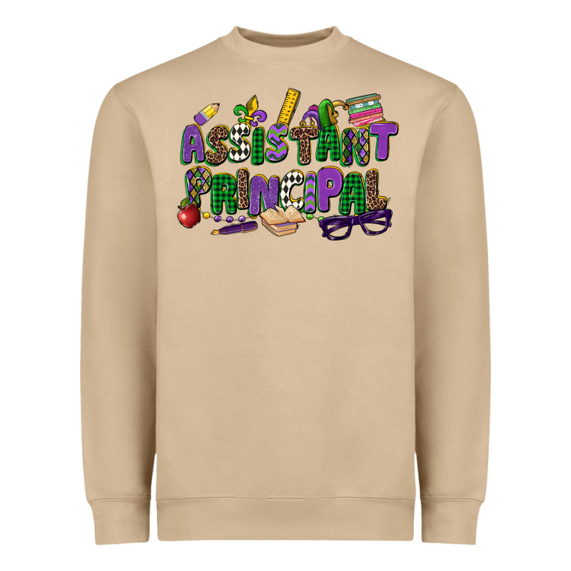 Assistant Principal Mardi Gras Heavyweight Sweatshirt by CowGirlArtShop | Teevron
