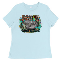 Baby Blue rodeo kind of girl Ladies Tee - MaliasSmallBusiness