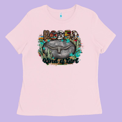 Rodeo Kind Of Girl Ladies Tee Designed By Maliassmallbusiness
