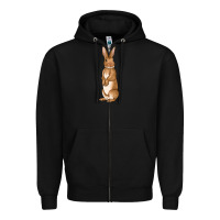 Black Bunny Easter Zipper Hoodie - OliviaCreatesArt
