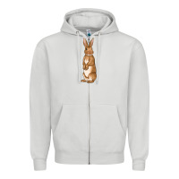 Dove Grey Bunny Easter Zipper Hoodie - OliviaCreatesArt