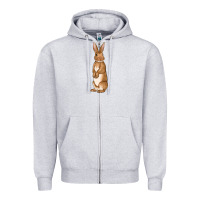 Heather Grey Bunny Easter Zipper Hoodie - OliviaCreatesArt
