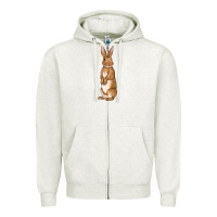 Oatmeal Heather Bunny Easter Zipper Hoodie - OliviaCreatesArt