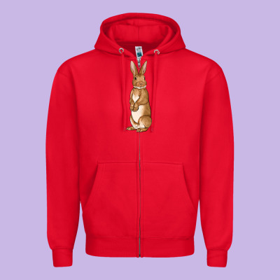 Bunny Easter Zipper Hoodie Designed By Oliviacreatesart