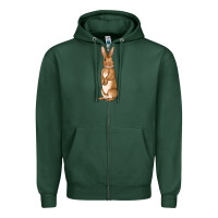Sports Green Bunny Easter Zipper Hoodie - OliviaCreatesArt