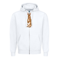 White Bunny Easter Zipper Hoodie - OliviaCreatesArt