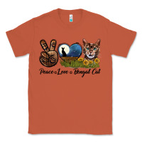 Peace Love Bengal Cat Head Classic Tee | Teevron