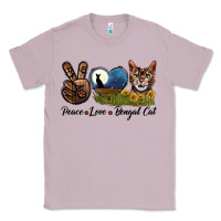 Lilac Peace Love Bengal Cat Head Classic Tee - LillyAllenDesigns