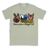 Matcha Peace Love Bengal Cat Head Classic Tee - LillyAllenDesigns