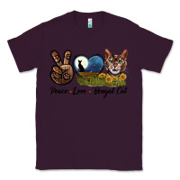 Plum Peace Love Bengal Cat Head Classic Tee - LillyAllenDesigns