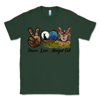 Sports Green Peace Love Bengal Cat Head Classic Tee - LillyAllenDesigns