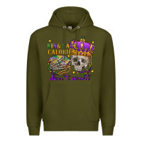 Army Green King cake calories don't count skull Premium Hoodie - FaDigitalArtStudio
