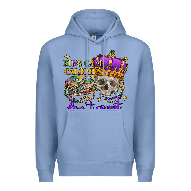 King Cake Calories Don't Count Skull Premium Hoodie by FaDigitalArtStudio | Teevron