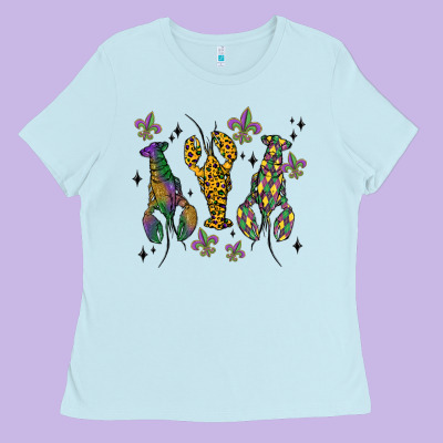 Mardi Gras Crawfish Ladies Tee Designed By Maliassmallbusiness