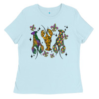Baby Blue mardi gras crawfish Ladies Tee - MaliasSmallBusiness