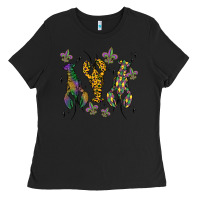 Black mardi gras crawfish Ladies Tee - MaliasSmallBusiness