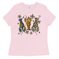 Bubblegum Pink mardi gras crawfish Ladies Tee - MaliasSmallBusiness