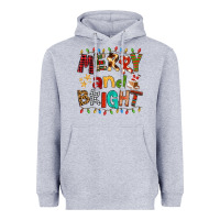 Heather Grey Merry And Bright Heavyweight Hoodie - FaDigitalArtStudio